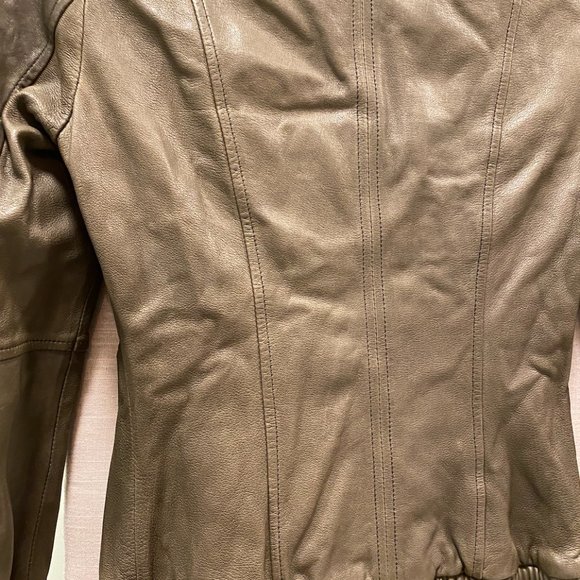 Mackage Brown Lamb Leather Jacket with Hidden Hood - Picture 5 of 14